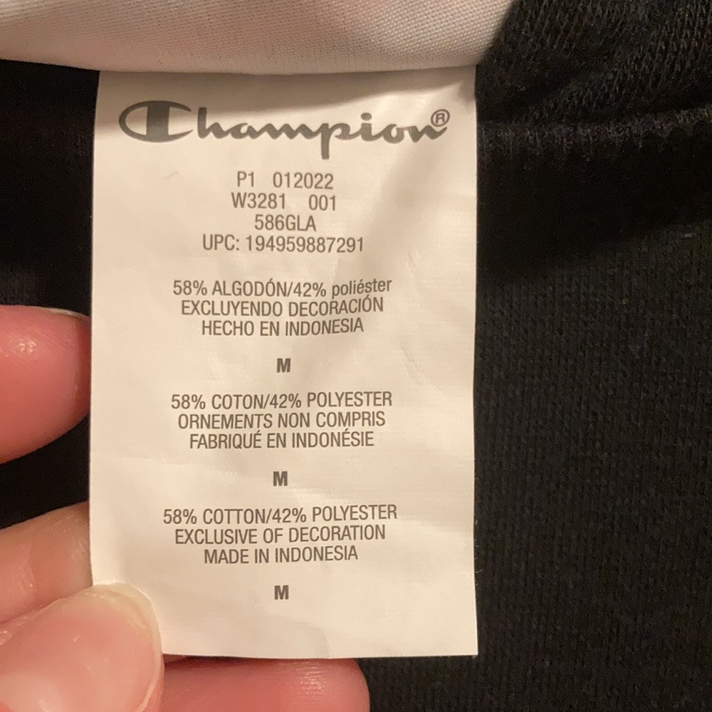 🟩 Champion Women’s Black Athletic Sweatshirt (NWOT) size M - Picture 7 of 7